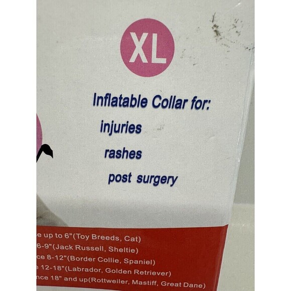 dog Katoggy inflatable collar for injuries, post surgery size  XL 18"+  pink - Picture 3 of 8